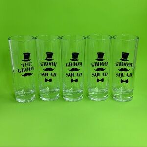 Bachelor Party Favors Accessories Groomsmen Shot Glasses Set of 5 Holds 2 oz.